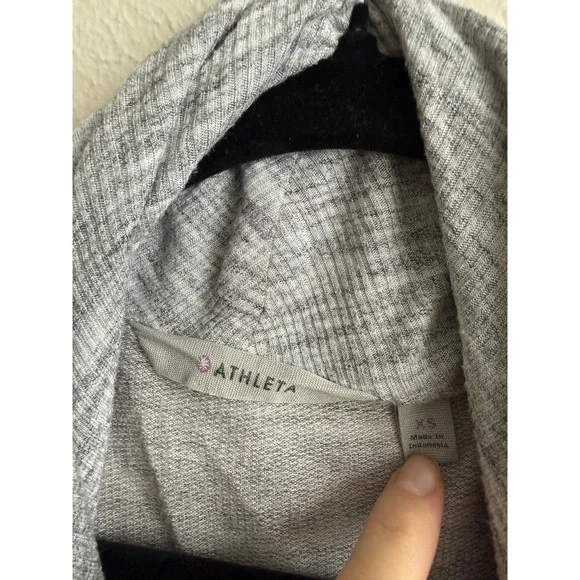 Athleta Pranayama Wrap Cardigan Heathered Grey Soft XS Open Front - Picture 3 of 4